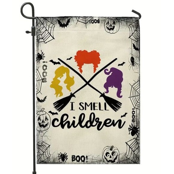 Halloween Garden Flag 12x18 Polyester Double sided I smell Children NEW! - Picture 1 of 1